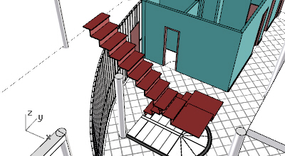 Stair GF View of a VisualARQ model with a stair
